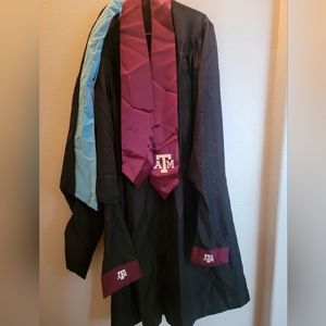 Texas A&M Cap and Gown with Stole and hood